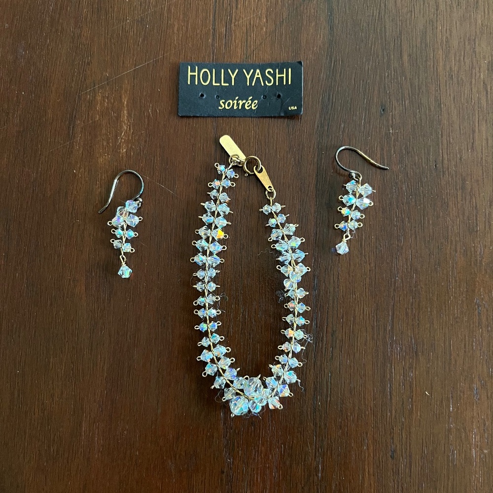 Vintage Holly Yashi Swarovski Crystal Earrings and Bracelet